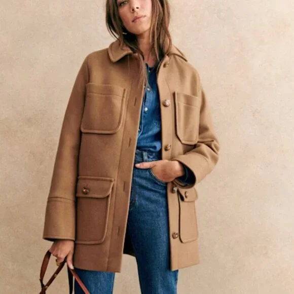 Sezane | Jackets & Coats | Sezane Paolo Coat In Camel | Poshmark